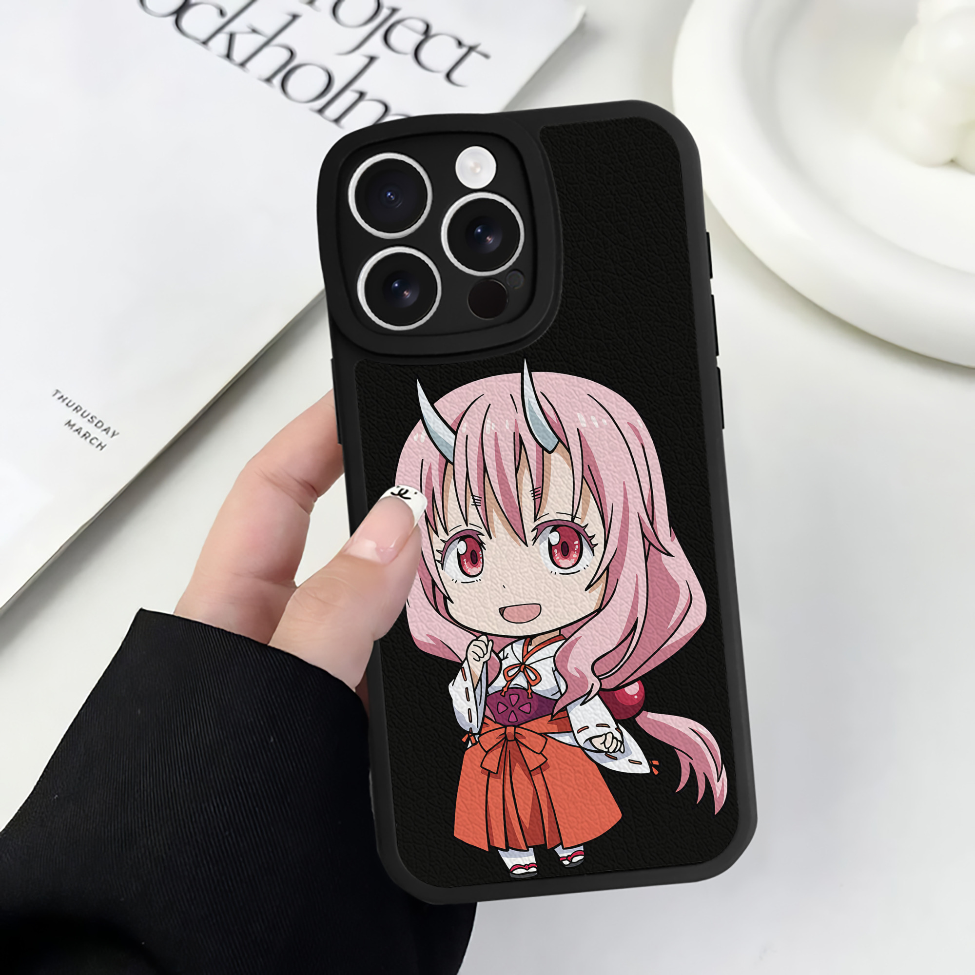 （画像用） 転スラ Regarding Reincarnated to Slime 【iPhone 16シリーズ対応】シリコンスマホケース（レザー調） 材質：シリコン